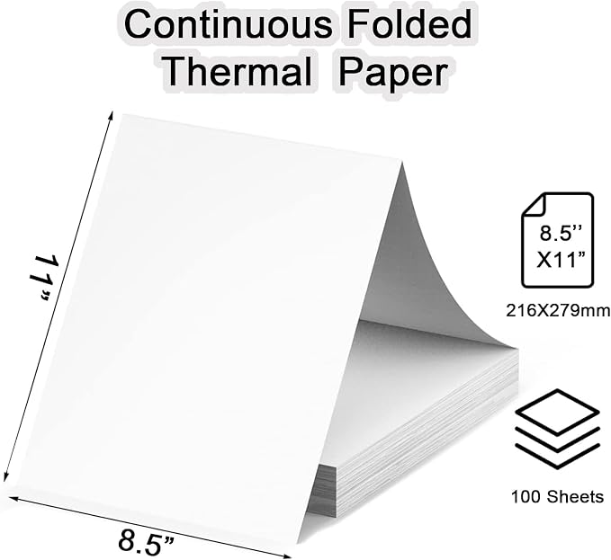 Thermal Printer Paper 8.5 x 11 Inch, 100 Sheets US Letter Size Thermal Paper - Image 5