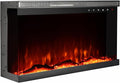 Charavector 30 inch 3-Sided Electric Fireplace Inserts with Remote Control in Wall Mounted, Energy Saving Insert Fireplace Heater Indoor Glass View with Remote Control & Touch Screen