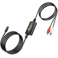 Neoteck 192kHz DAC Converter 5.9ft/1.8m Optical to RCA Cable SPDIF to RCA Digital to Analog Converter with Built-in Audio Amplifier Chipset for HDTVs Set-Top Boxes DVD/Blu-Ray Players-Male Output