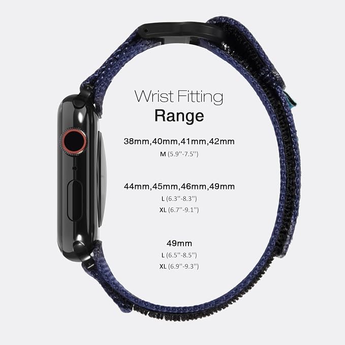 Nereides Compatible with Apple Watch Band Ultra 3/2/1, Nylon Sports Strap with - Image 5