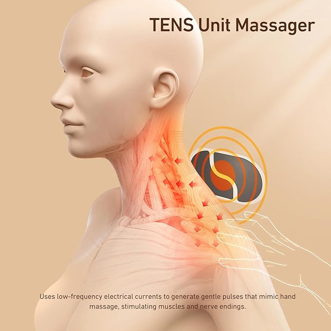 Wireless TENS Unit, Health Expert,Protable Massager,Muscle Stimulator with LCD Screen and Charging Box