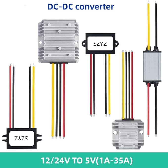 2-Pack Waterproof IP68 DC-DC Buck Converter,12V/24V to 5V 3A Step Down Voltage Regulator with USB-A Charger Ports,Overload Protection for Car, Truck, Dash Cam, GPS, Phone