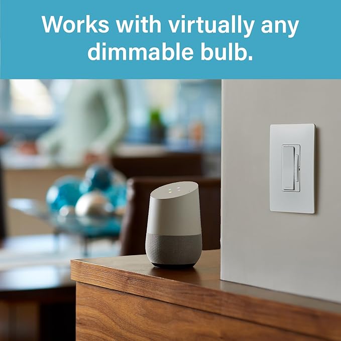 Legrand Radiant® Wi-Fi Matter Smart LED Dimmer, Effortless Setup, Enhanced Compatibility with Apple HomeKit, Google Home, Alexa & SmartThings, Easy Wi-Fi Connectivity with Matter, Pack of 1