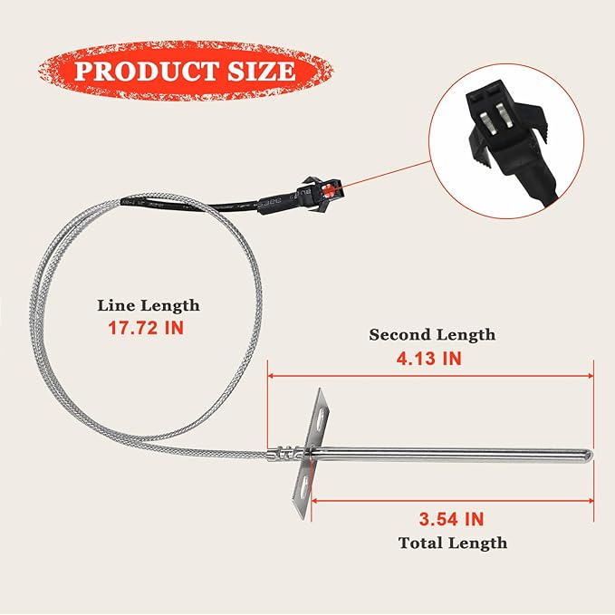 Replacement RTD Temperature Probe Sensor, Compatible with Pit Boss Pellet Grill PB1000XL-025-R00 V2