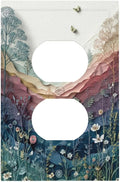 Bvtewkhz Wildflowers Rustic Flowers Floral Plants Duplex Outlet Wall Plate Cover Vintage Mountain Decorative Light Switch Covers Electrical Faceplate Switch Plates for Bathroom Kitchen Home