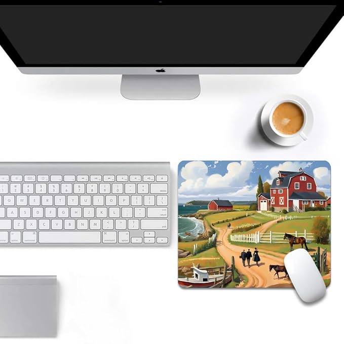 Beach House Square Mouse pad, Texture, Waterproof, Anti Slip Rubber Base, Computer Mouse pad, Laptop Mouse pad