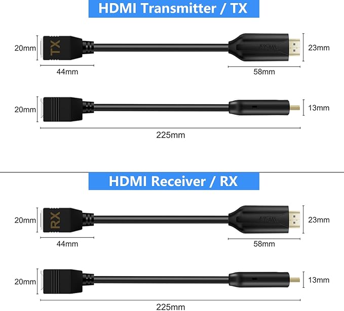 Wiistar HDMI Extender Over Cat5e/6 HDMI to RJ45 Extender Ethernet Network - Image 4