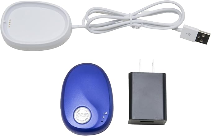 SkyAngel~Wave | One Payment for Life | Mobile Cellular Alert | Fall Detection | Waterproof | Call and Speak to 911 | Life Guardian Alert Two Way Voice | No Subscription | No Cellphone Needed (Blue)