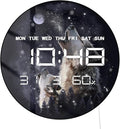 Timethink 12'' Full Moon Howling Wolves Digital Wall Clock Large Display, Forest Wildlife Wolf Decor Electric Wall Clock Auto-Brightness, Temperature, 12/24hr, Date, USB Powered for Man Cave Bedroom