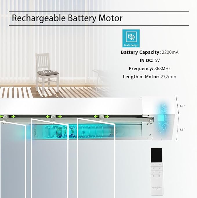 Blindify Motorized Vertical Blinds, Blackout Sliding Door Shades Vertical Shades Remote Control Customize, Cozy Beige