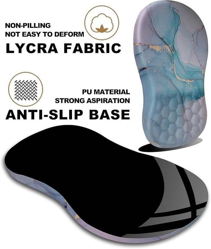 KUOSGM Mouse Pad Wrist Support, Ergonomic Mouse Pad with Massage Dot, Comfortable Computer Mouse Pad for Laptop, Wrist Rest Pain Relief Mousepad with Non-Slip PU Base for Office & Home, 12 x 8 in