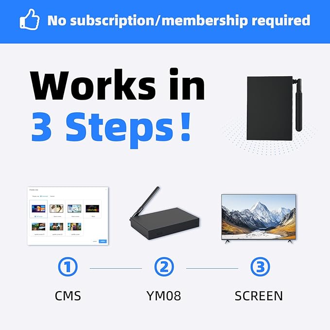 Lunzn Digital Signage Player Metal Box 4+32G Android 12 CMS Remote Publish Advertising Media Player (YM08)