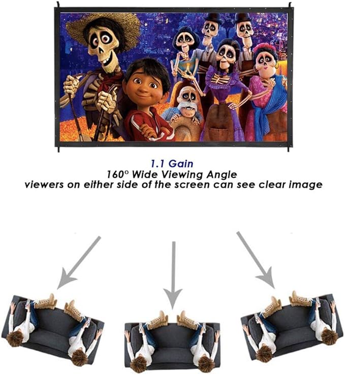 Instahibit 100" Outdoor Projector Screen and Stand Portable Movie Projection Fast Folding 16:9 4K HD Home Theater Camp Backyard Cinema with Carry Bag