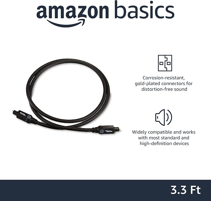 Amazon Basics Toslink Digital Optical Audio Fiber Optic Cable, - Image 2