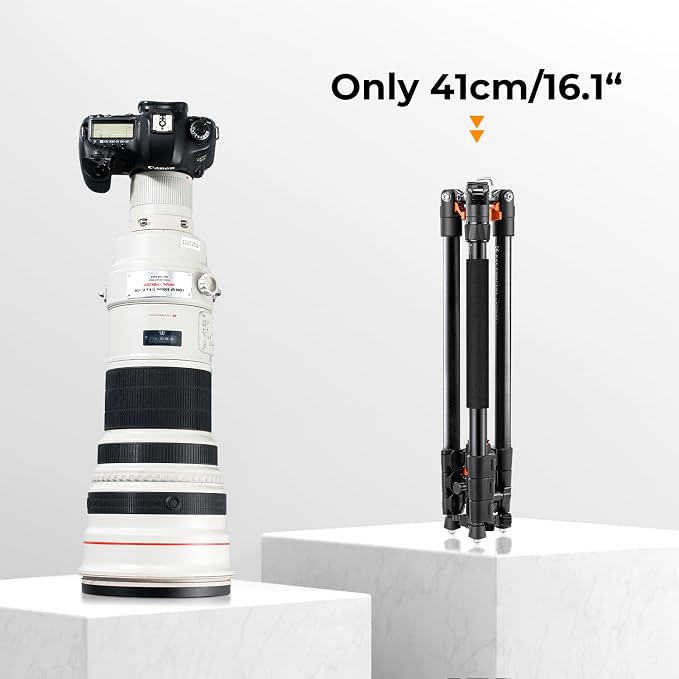 K&F CONCEPT 62" DSLR Camera Tripod, Lightweight and Compact Aluminum Detachable - Image 3