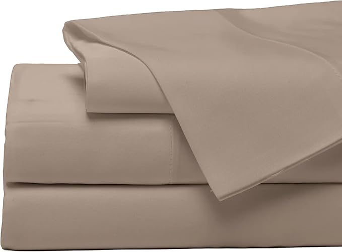 Cozy Earth Luxury Bed Sheet Set - 100% Viscose from Bamboo Fabric, Ultra-Soft & Breathable, Fits Regular & Deep Pocket Mattresses up to 20" - 5 Pieces Split King Sheet Set Walnut