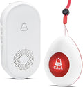 Wireless Caregiver Pager SOS Call Button for Elderly Monitoring 1000+ Feet Life Alert，Emergency Alert System Call Bell for Nurse Patient Disabled 1 Waterproof Transmitter & 1 Plugin Receiver