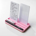 DeltaHub Reusable To-Do List for Desk - Dry Erase Daily Planner with 2 Cards, Marker & Eraser - Minimalist Desktop Organizer for Office, Work from Home - Analog Productivity Tool (Pink)