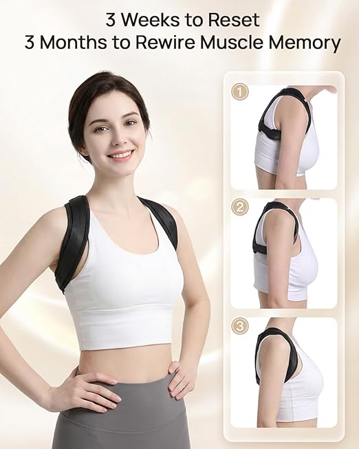 Anatomical Y-Shape Upper Back Brace Posture Corrector For Women,Superior Fabric Back Straightener Posture Corrector Brace，Invisible Confidence & Maximum Breathability,Office Essential