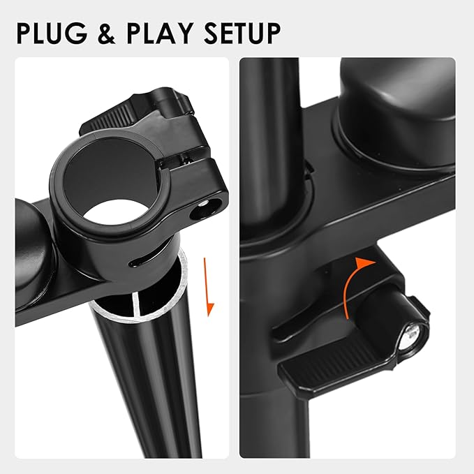 TARION Modular Desktop Arm Set - 18"/45 cm Adjustable Arm with Spigot Mount for COB Lights + 29.4"/75 cm (Max) Mic Boom Stand for Microphone Compatible with 35 mm Rods - Titanrig Arm Y