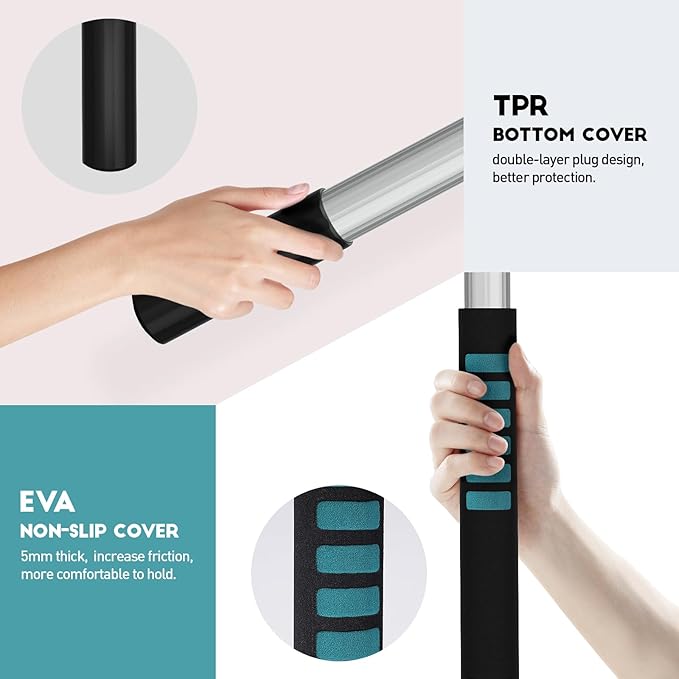 TelesPro 36 Feet High Reach Window Squeegee with 7-30 Ft Extension Pole, Window Cleaner Tool with 5-Stage Telescoping Pole, Window Cleaning Kit with Rotatable Head (2 Squeegee & 2 Microfibre Cloths)