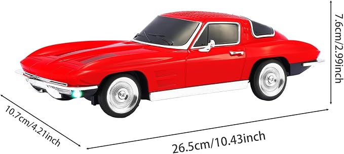WSTER Retro American Style car Bluetooth Speaker, Portable Wireless Outdoor Speaker, TWS Stereo, Support USB/TF/AUX, Party Bluetooth Speaker with Microphone,Classic car Gifts for Men(RED)