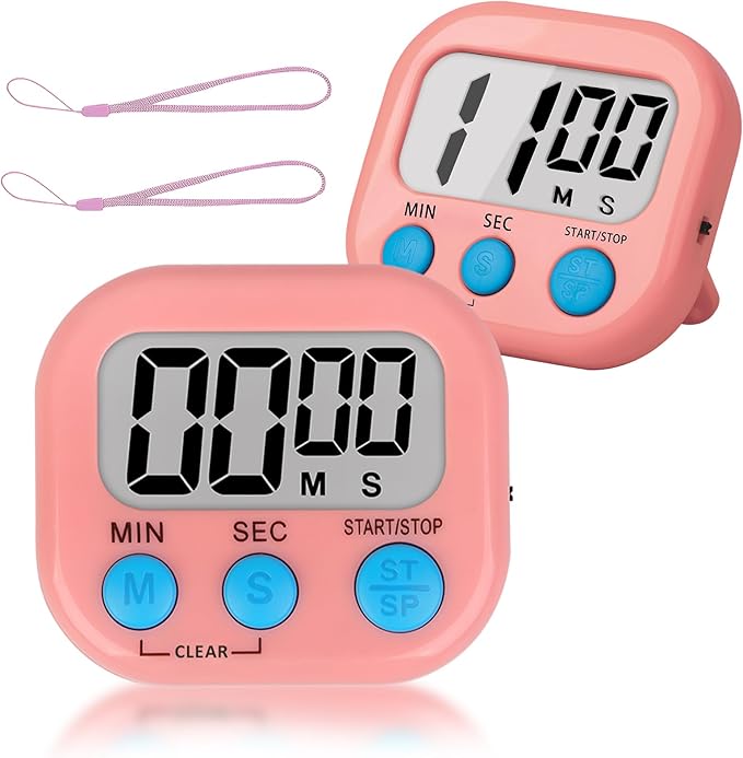 ZILLEEN Classroom Timer for Kids Teachers 2 Pack Digital Timers, Pink