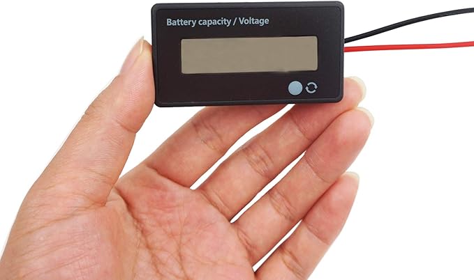 12V 24V 36V 48V Battery Meter, Voltage Indicator, Lead-Acid & Lithium Ion Battery Monitor, for Motorcycle Car Truck Vehicle Marine Boat Golf Cart Club Car - White