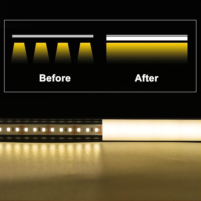 VST 6Pack 3.3 ft Black LED Aluminum Channel with Milky White Cover V Shape 16x16mm, Led Strip Light Track with Accessories for Led Strip Lights in Home Lighting