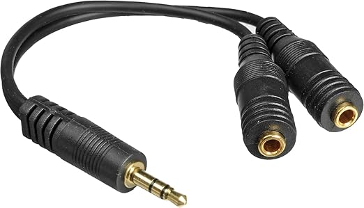 Belkin 3.5mm Audio Splitter – Dual Headphone and Speaker Jack Adapter for Sharing Music or Videos – Compatible with iPhone, iPad, Laptops, Tablets, and Other Devices with AUX Port – Black