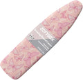ZCFYGDX Breathable Ironing Board Cover Decor, Resist Scorching & Staining, 15x48 Wear & Soil Resistant Covers, Elastic Edges,3 Fasteners,Anti-Scorch Polyester Butterfly Pattern Pink Print