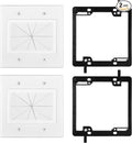 Kebulldola 2 Gang Wall Plate with Low Voltage Mounting Bracket, 2 Pair, Silicone Pass Through in Wall Hider, Cable Management Kit for HDMI Cables, Ethernet Cables, HDTV Home Theater System