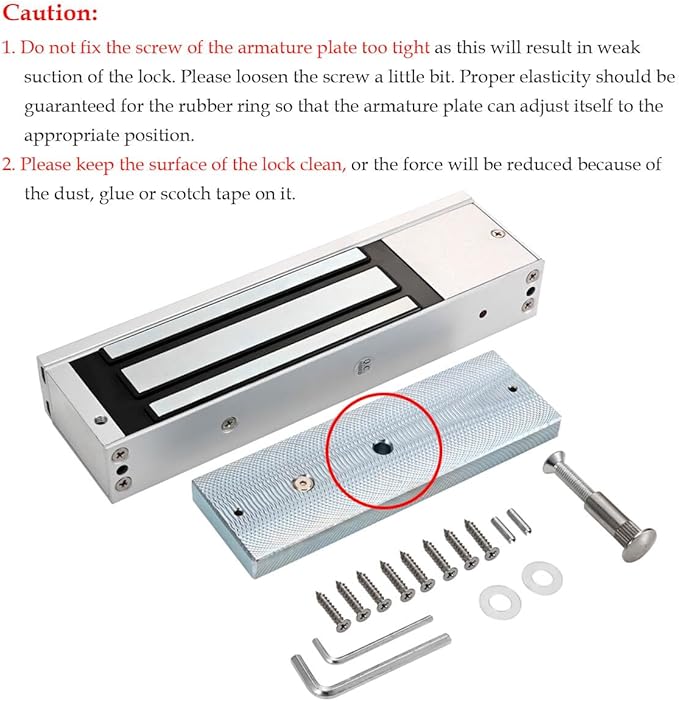 Electric Magnetic Lock 500KG 1200LBS Holding Force Electromagnet Lock 12V Fail Safe NC Mode Single Door for Access Control System