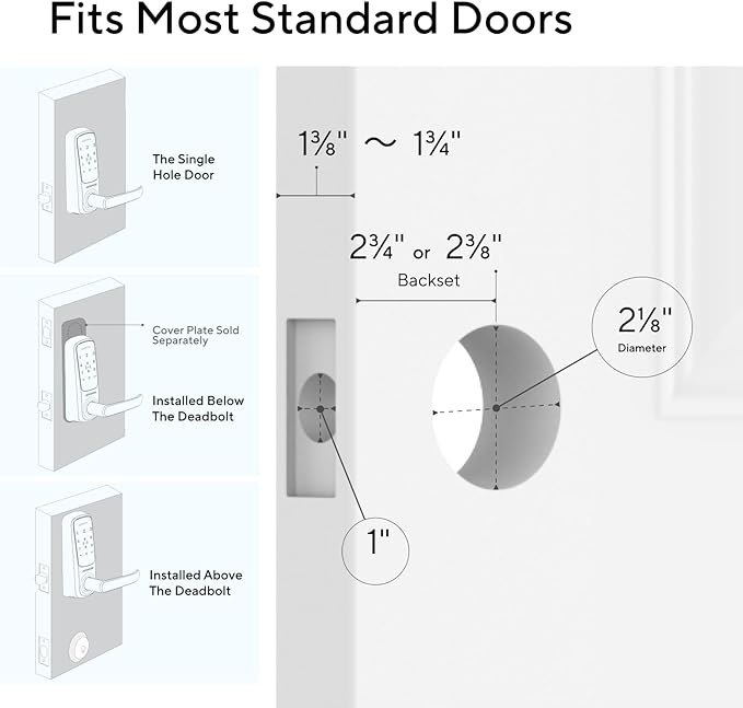 ULTRALOQ Latch 5 World's First Built-in WiFi Smart Lock with NFC, 5-in-1 Keyless Entry with App Control, Smart Door Handle Lock with Touch Digital Keypad, Satin Nickel