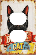 Bvtewkhz Black Cat Vintage Duplex Outlet Decorative Outlet Covers Light Switch Plate Electrical Receptacle Switchplate For Bathroom Kitchen Bedroom