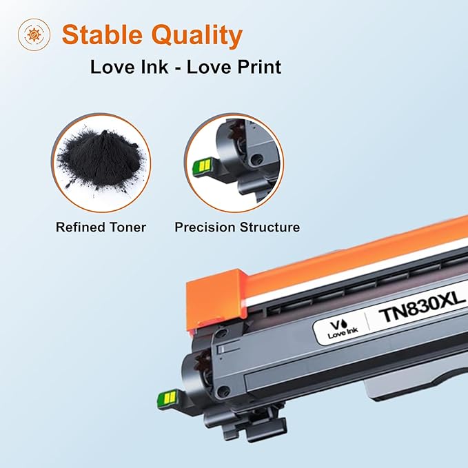 VLOVEINK TN830XL TN830 Toner Cartridge Replacement for Brother TN830XL TN830 XL/V/R 830 XL Toner Cartridge for Brother Printer HL-L2460DW DCP-L2640DW HL-L2405W MFC-L2820DW High Yield, 5 Black
