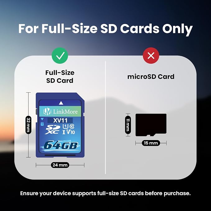 LinkMore 64GB Full-Size SD Card, SDXC Card Compatible - Image 2