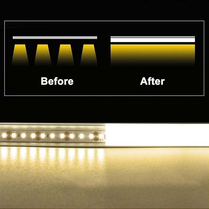 VST 20Pack 1 ft LED Aluminum Channel with Milky White Cover V Shape 16x16mm, Led Strip Light Track with End Caps and Mounting Clips Accessories for Living Room, Kitchen