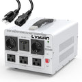LVYUAN Heavy Duty 3000W Watt Voltage Transformer Converter Step Up/Down Converter 110/120 Volt - 220/240 Volt with 3 US,2 European,1 Universal Outlets and CE Certified,Circuit Break Protection