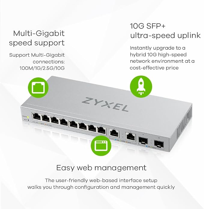 Zyxel 12 Port Network Switch | 2.5Gb Multi Gigabit Switch | Web Managed | 8x 1G - Image 5
