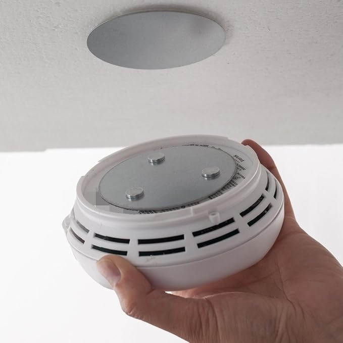 cakuuma Magnetic Smoke Detector Installation Tool,Quick and Easy Fastening Ceiling Mounted Kit for Smoke Alarm,No Need Drill 10 Seconds Install Smoke Sensors (5pcs) cakuuma