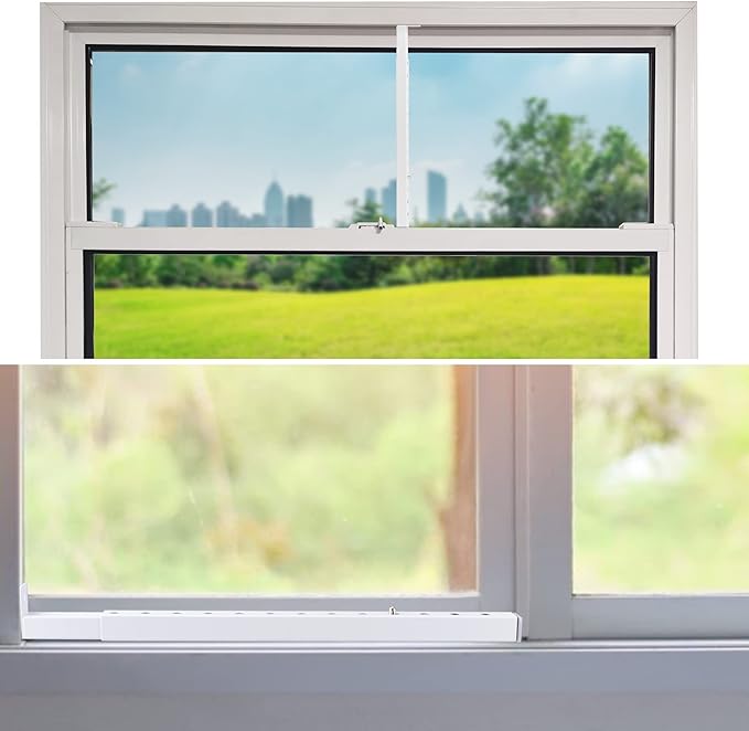 ZhouDaShu Adjustable Window Security Bars (Steel), Window Locks Bars Inside for Prevent Burglary, Window Stoppers for Vertical/Sliding Windows, Window Safety Bars Extends from 16.3-29.3 in(4 pcs)