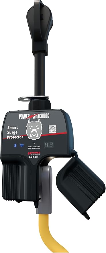 Power Watchdog PWD50W Smart RV Portable Surge Protector 50 Amp - Patented WiFi and Bluetooth Connectivity - Monitor Voltage/Amperage/Wattage - IP65 Water-Resistant