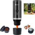 Electric espresso machine that doesn't require a manual press pressure extraction fragrant espresso, No heating,compatible with NS capsules and ground coffee powder Black