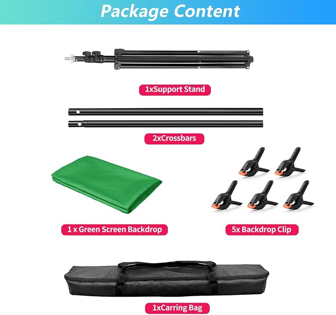 Green Screen Backdrop Kit with Stand, 5X6.5ft Portable Green Screen Backdrop - Image 8
