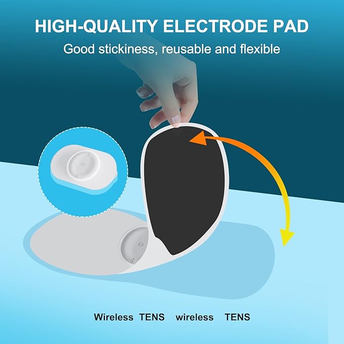 TENS Unit - Wireless Muscle Stimulator for Pain Relief, Dual Channel 16 Intensity Tens EMS Machine, LED-Display Rechargeable Cordless Portable Massager for Feet, Leg, Shoulder, Lower Back, Neck