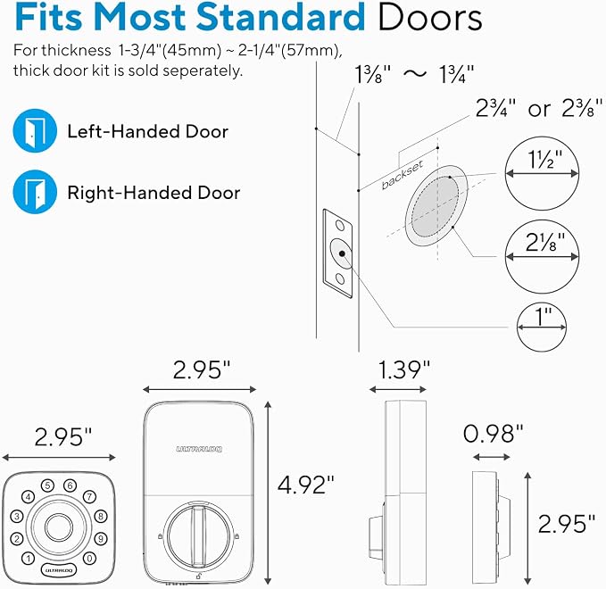 ULTRALOQ U-Bolt Pro Bluetooth Smart Lock, Smart Deadbolt Lock - Image 8