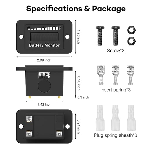 12V 24V 36V 48V 60V 72V LED Battery Monitor Meter Battery Fuel Gauge Indicator ELMCONFIG BM210 Lead-Acid&Lithium ion Battery Tester for Golf CART Yamaha Club CAR EZGO Stacking Machine Motorcycle