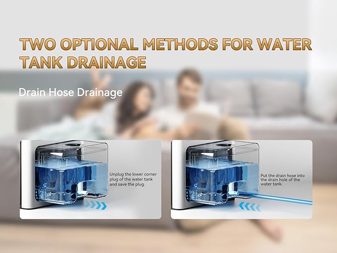 PTHRAOUTA Home Dehumidifier with Drain Hose, (950 sq.ft) 95oz Quiet dehumidifier for Bedroom Bathroom, with Air Reusable Filter Indoor deshumidificador for Basement RV Closet
