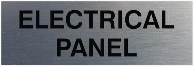 All Quality Basic Electrical Panel Sign - Fire Regulation Safety Compliance Sign - Silver - Medium (1 Pack)